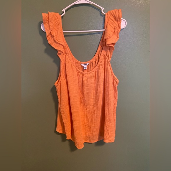 Sonoma Tops - Sonoma Orange Ruffled Tank Top